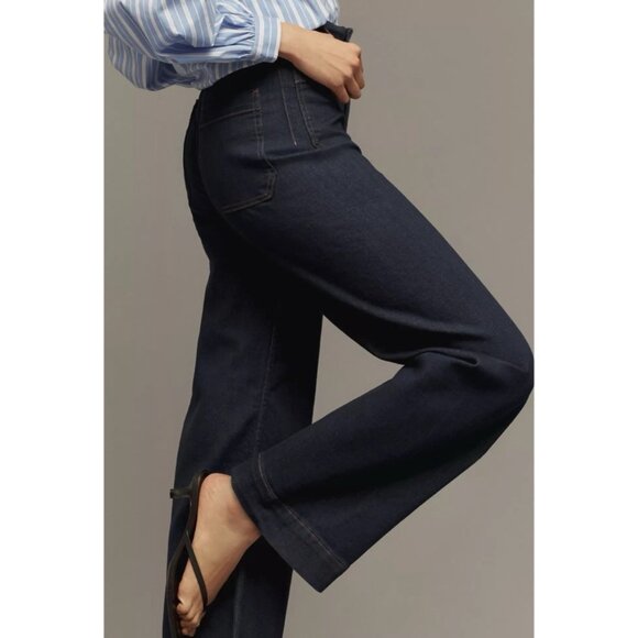 Anthropologie Maeve Colette High Rise Wide Leg Jeans Denim Dark Wash Blue 27 - Picture 8 of 9